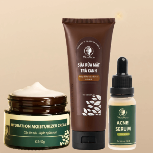 Bộ Đánh Bay Mụn Cứng Đầu Chuyên Sâu (1 Sữa Rửa Mặt + 1 Serum Mụn + 1 Kem Cấp Ẩm) - Wonmom